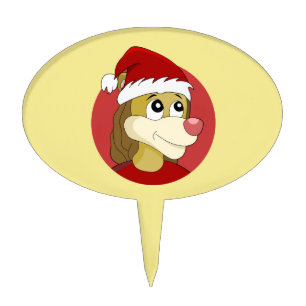 Christmas cartoon with a cute lion cake topper