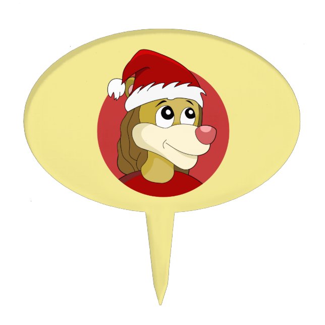 Christmas cartoon with a cute lion cake topper (Front)