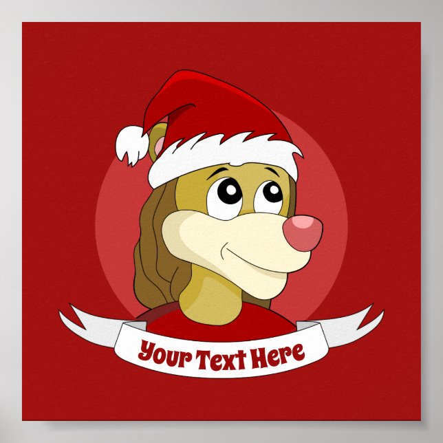 Christmas cartoon with a cute lion poster (Front)