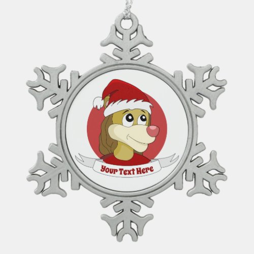 Christmas cartoon with a cute lion snowflake pewte snowflake pewter christmas ornament
