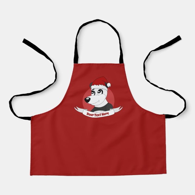 Christmas cartoon with cute panda bear apron (Front)