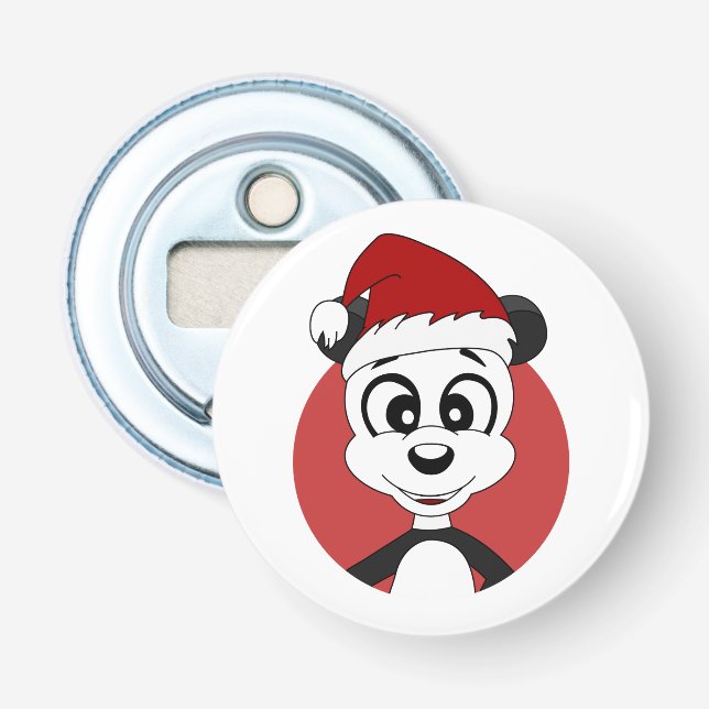 Christmas cartoon with cute panda bear bottle open opener (Front)
