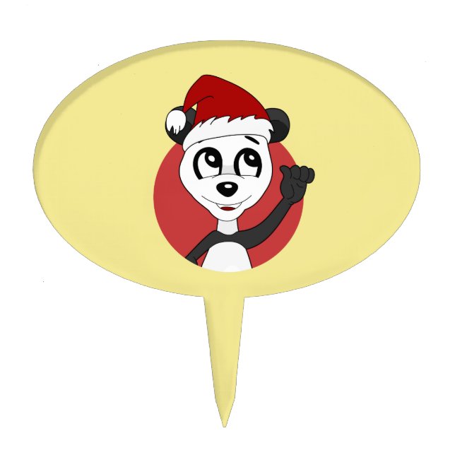 Christmas cartoon with cute panda bear cake topper (Front)