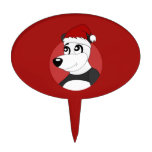 Christmas cartoon with cute panda bear cake topper