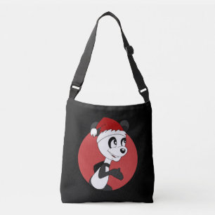 Christmas cartoon with cute panda bear crossbody b crossbody bag