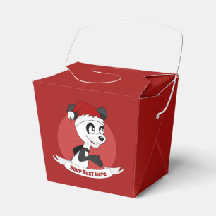 Christmas cartoon with cute panda bear favor box