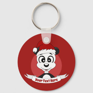 Christmas cartoon with cute panda bear keychain