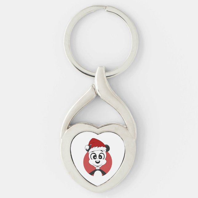 Christmas cartoon with cute panda bear keychain (Front)