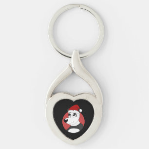 Christmas cartoon with cute panda bear keychain