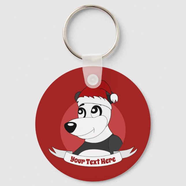 Christmas cartoon with cute panda bear keychain (Front)