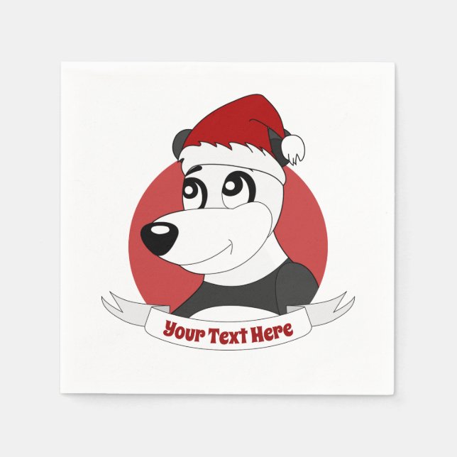 Christmas cartoon with cute panda bear napkins (Front)