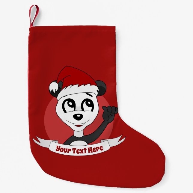 Christmas cartoon with cute panda bear small chris stocking (Front)