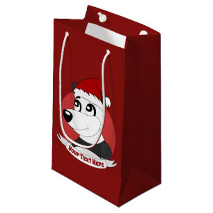 Christmas cartoon with cute panda bear small gift  bag
