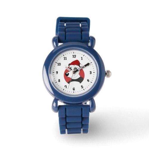 Christmas cartoon with cute panda bear watch