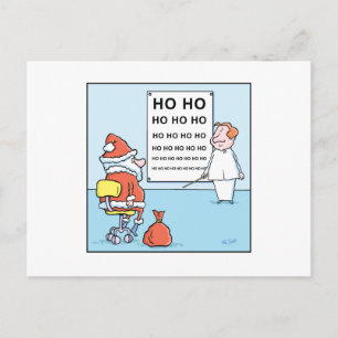 Christmas Cartoons Santas Eye Test Holiday Postcard
