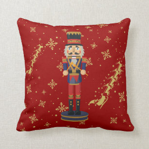 Christmas cascanueces throw pillow