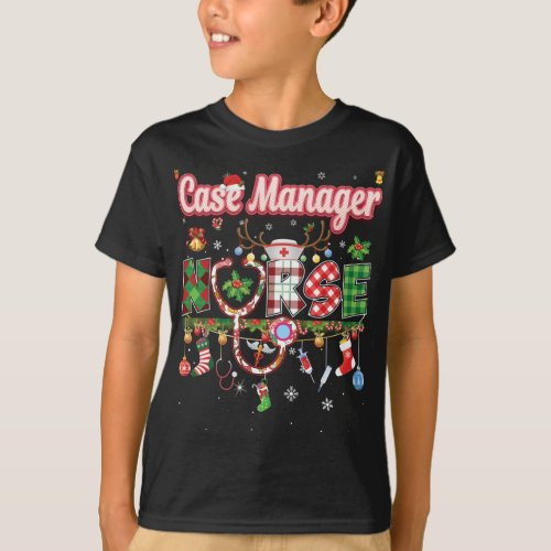 Christmas Case Manager Nurse Reindeer Xmas Ornamen T_Shirt