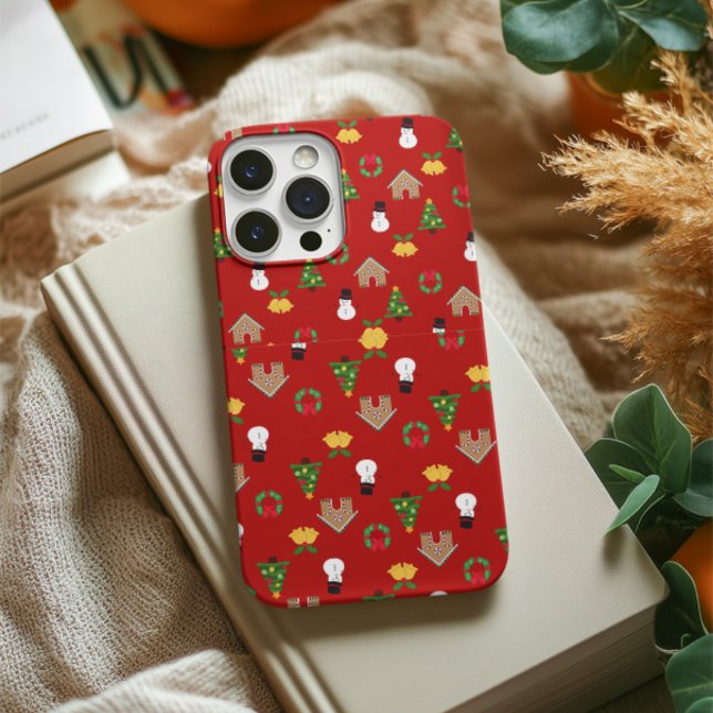 christmas casephone pattern background gifts red Case-Mate iPhone case (Creator Uploaded)
