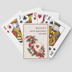 Christmas Casino Night 40th Birthday Poker Cards
