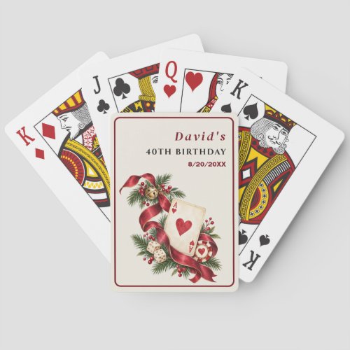 Christmas Casino Night 40th Birthday Poker Cards