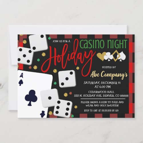 Christmas Casino Party Invitation