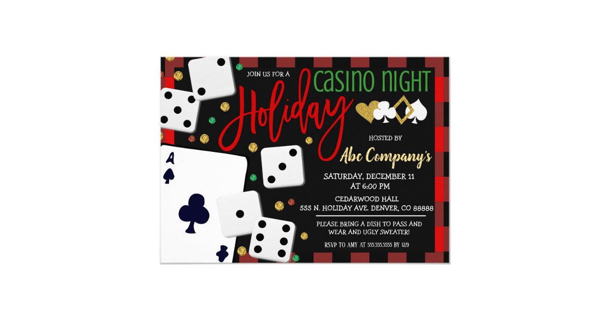 Christmas Casino Party Invitation