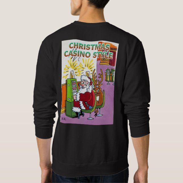 Christmas Casino Style black sweatshirt back (Back)
