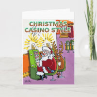 Christmas Casino Style cartoon greeting card