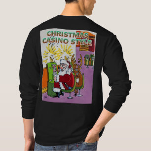 Christmas Casino Style long slv black shirt back