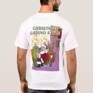 Christmas Casino Style white T-shirt back