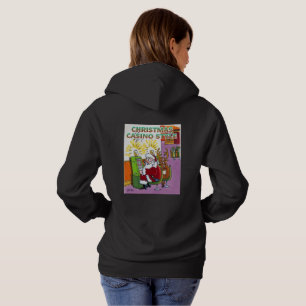 Christmas Casino Style women black hoodie back