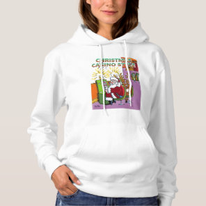 Christmas Casino Style women white hoodie