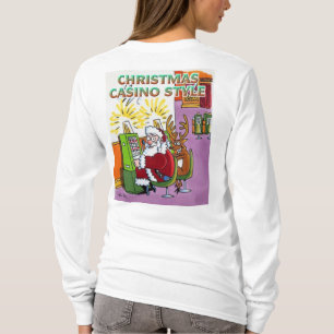 Christmas Casino Style women white long shirt back