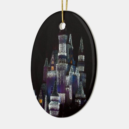 Christmas Castle Ceramic Ornament