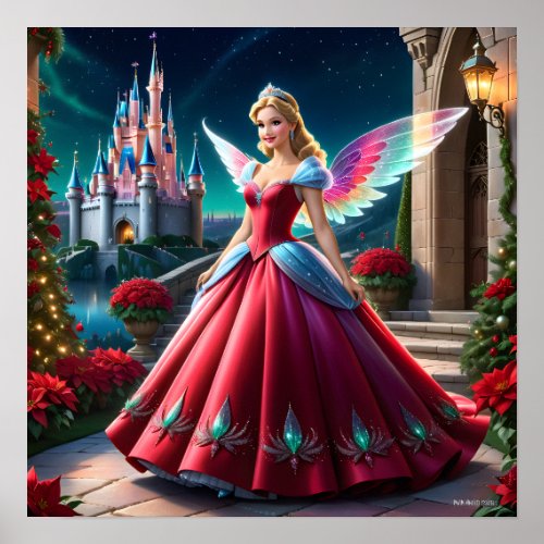Christmas Castle Fairy Poster
