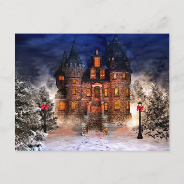 Christmas Castle Holiday Postcard (Front)