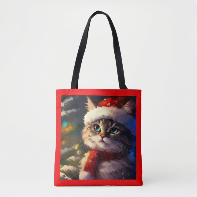 Christmas Cat 5 Tote Bag (Front)