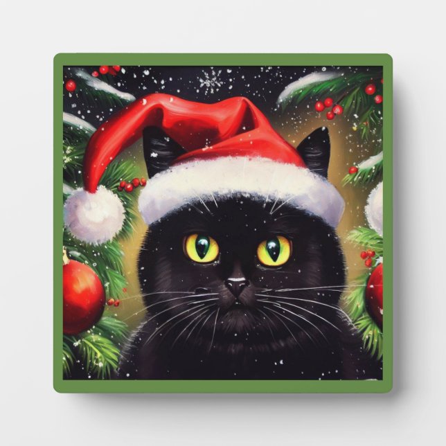 Christmas Cat 6 Plaque (Front)