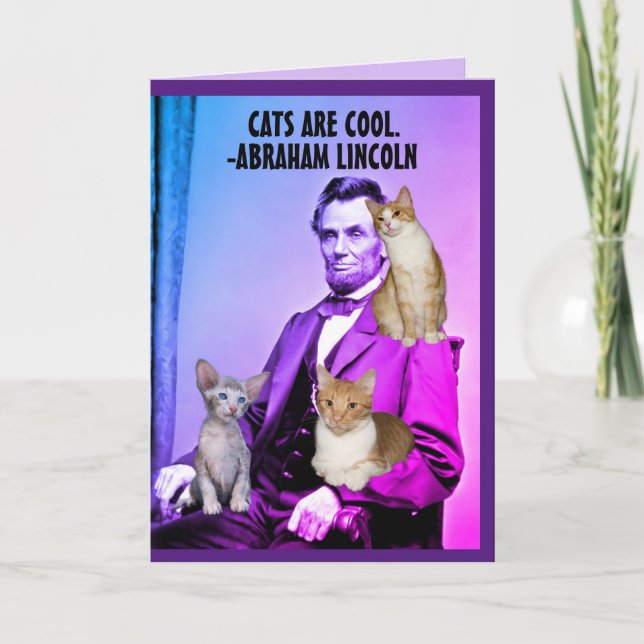 CHRISTMAS CAT ABRAHAM LINCOLN ANY OCCASION CARDS (Front)