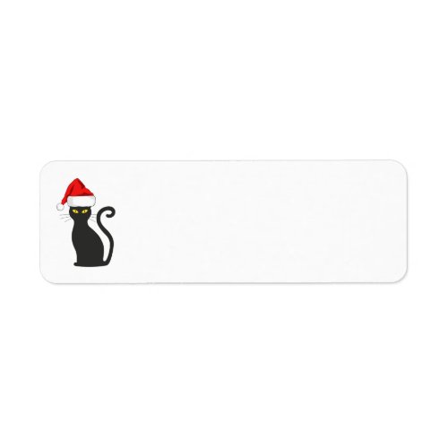 CHRISTMAS CAT ADDRESS LABELS BLACK KITTY LABEL