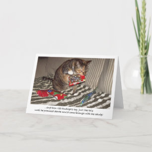 Christmas Cat Attack Holiday Card