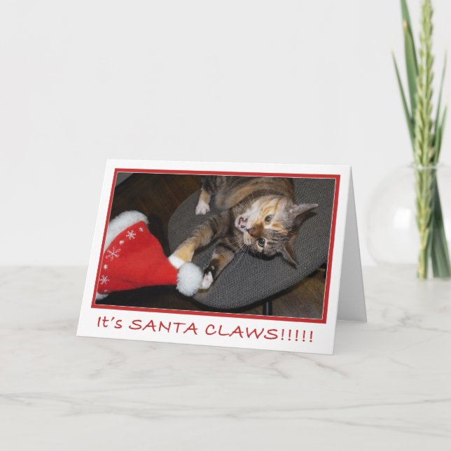 Christmas Cat Attack II Holiday Card (Front)