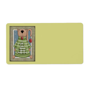 Christmas Cat Avery Label