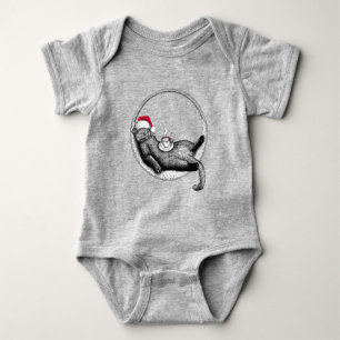 Christmas Cat  Baby Bodysuit