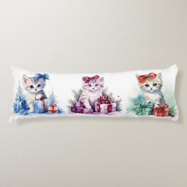 Christmas Cat Body Pillow (Front)