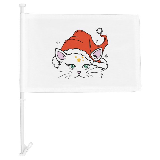 Christmas Cat        Car Flag (Front)