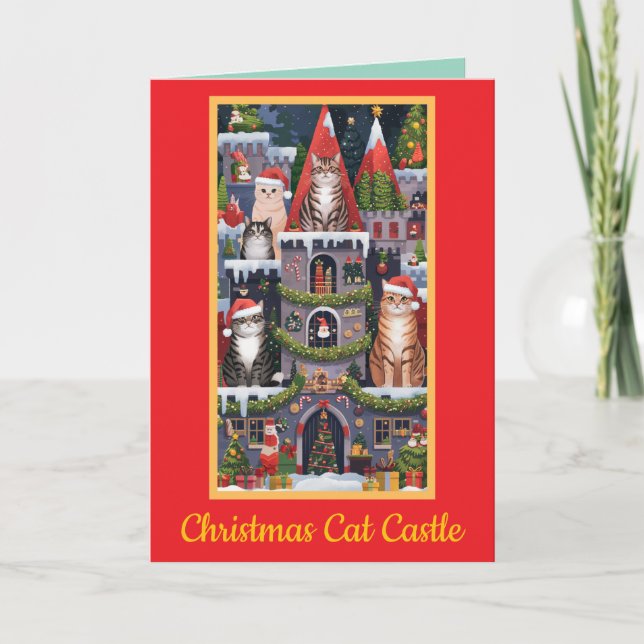 Christmas Cat Castle 2 Card (Front)