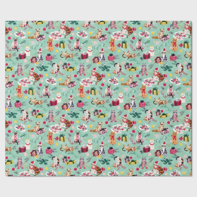 CHRISTMAS CAT CHAOS  WRAPPING PAPER (Seam)