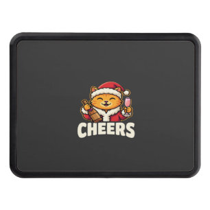 Christmas Cat Cheers Holiday Drinking Hitch Cover