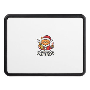 Christmas Cat Cheers Vector Design Hitch Cover